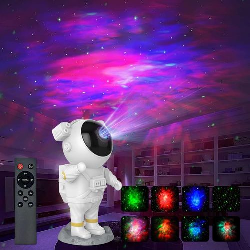 Hamiltion-Projecteur D'Étoiles,Astronaut Space Warrior Galaxy Night Light,Starry Nebula Ceiling Projection Lamp With Timer,Remote Control,Bedroom Decor Aesthetics