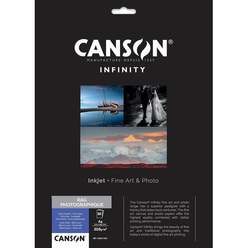 Hamiltion-Infinity-Rag Photographique Duo-Pochette 10 Feuilles De Papier Photo Ultralisse-A4-210g/M²-Ultra Blanc