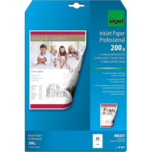 Hamiltion-Ip681 Papier Professionnel D'Imprimante Jet D'Encre,Format A4 (21 X 29,7 Cm),200 G/M²,25 Feuilles