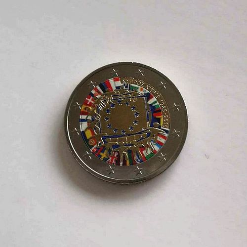 Chypre 2015 - 2 Euros - Drapeau Europeen - Couleur Colored Color In Farbe