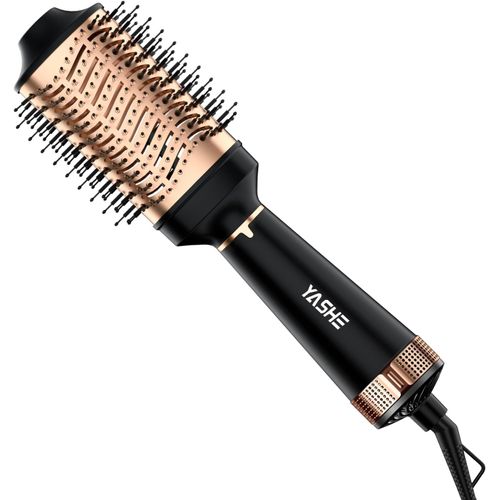 Lbgwp60 Brosse Soufflante,Brosse Chauffante 4 En 1 Pour Coiffeur,Chauffante Brosse Coiffante En Céramique Tourmaline 1200 W Pour Sécher,Lisser,Boucler Et Donner Du Volume,Noir