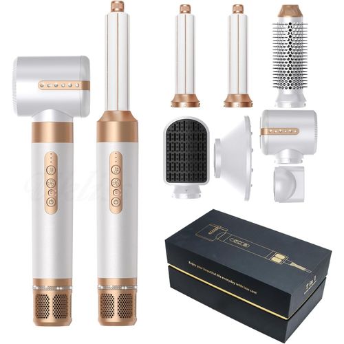 Lbgwp60 7 En 1 Brosse Soufflante Air Styler,Sèche-Cheveux Grande Vitesse Auto Hair Wrap Seche Cheveux Boucler,Brosse Lissante,Sécher,Volumateur,Lisser,Brosse Thermique Chauffante Brushing
