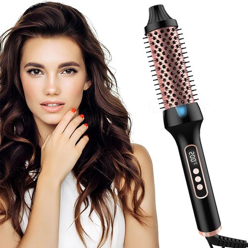 Lbgwp60 Thermal Brush,38mm Brosse Thermique Brushing,65w Ionic Brosse Chauffante,120-200 ¿,Écran Lcd Réglable,Brosse Chauffante,Fer À Friser,Brosse À Friser Pour Créer Des Boucles Naturelles