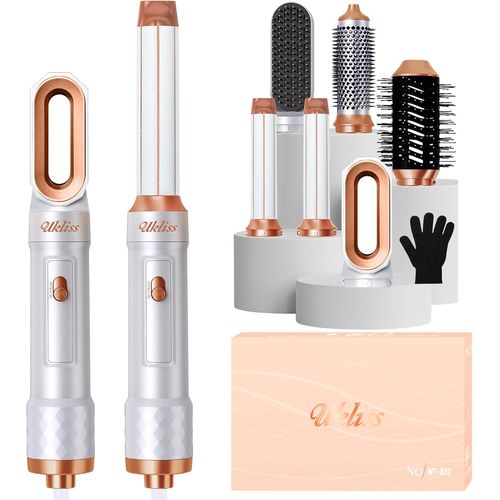 Lbgwp60 Airstyler 6 En 1,Hair Styler Set Avec Sèche-Cheveux Ionique 1000W,Brosse Soufflante Brushing,Auto Wrap Brosse Cheveux Bouclés,Brosse Lissante Pour Cheveux Sécher,Boucler,Lisser