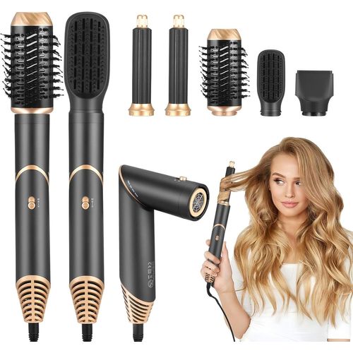 Lbgwp60 6-En-1 Air Styler & Sèche-Cheveux,Boucleurs Auto-Wrap,Brosse Thermique Brushing Avec 5 Accessoires,Brosse Soufflante Pour Sécher Boucler Lisser Donner Du Volume Et Coiffer