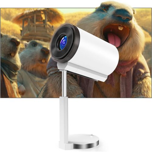 Lbgwp60 Vidéoprojecteur 2025 Upgraded 1080P Full Hd 4K Compatible Avec Android Mini Projecteur [App Intégrée] Videoprojecteur Portable Petit Cinéma Maison With Dual Wifi 6,Bt5.2,Rétractable,White