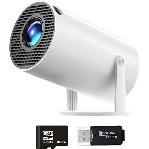 Lbgwp60 Mini Videoprojecteur Portable 4K,Bluetooth 5.0 Wifi Android 11,Carte Mémoire De 16Go Offerte,Mini Projecteur De Cinéma,180 Degrés,Retroprojecteur Pour Pc/Téléphone/Ps5/Tablette