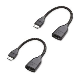 Mondodigitale-Pack De 2 Adaptateurs Mini Hdmi Vers Hdmi (Mini Hdmi Adapter) 8K / 4K 120Hz En Noir, 12,7 Centimètres Avec Support Hdr Pour Raspberry Pi Zero Et Autres