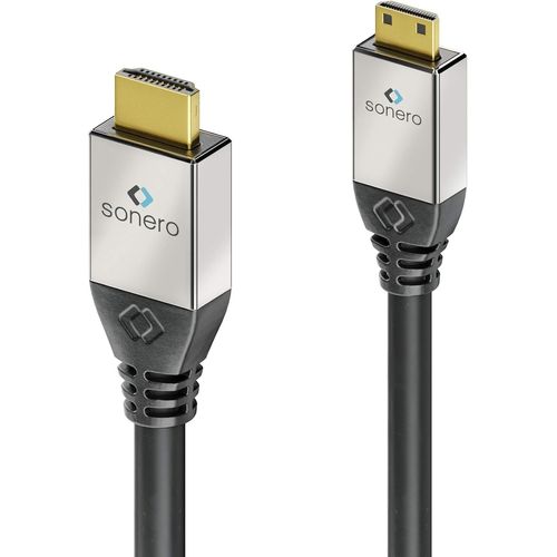 Mondodigitale-Premium 3,00M Mini Hdmi Cable, Câble Hdmi Haut Débit Avec Ethernet, 4K / Uhd / 60Hz, 18 Gbps, Noir