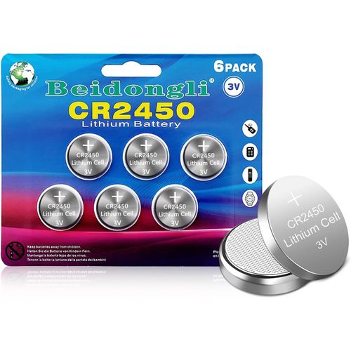MONDODIGITALE-Cr2450 Pile Bouton Au Lithium 3V Cr 2450 Pack De 6¿5 Ans Garantie¿ (Cr2450-6P)