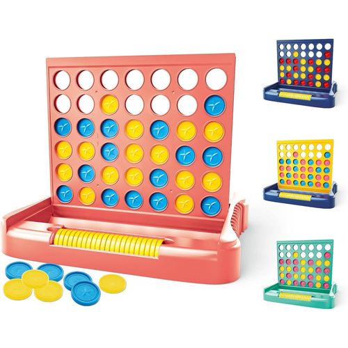 Mondodigitale-Jeu Puissance 4 Geant Rose, Inclure 6 Jetons De Rechange-Jeux De Voyage, Jeu De Société De Strategie Pour Enfant 3 4 5 6 7 8+ Ans Et Adulte