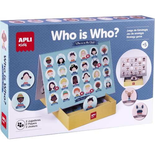Mondodigitale-18901-Jeu De Société Qui Est-Ce? Pour Enfants-Le Premier À Trouver Le Personnage De Son Adversaire L'emporte ! 1 Plateau Réversible-48 Cartes Et 40 Autocollants.