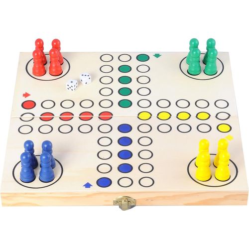 Mondodigitale-Jeu De Petits Chevaux En Bois Aux Couleurs Vives-Jeu En Bois Pour Enfants