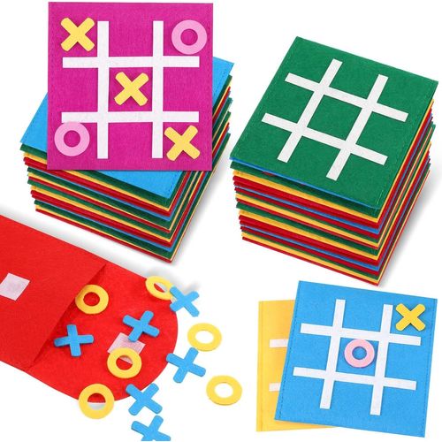 Mondodigitale-20 Pièces Jeux Tic Tac Toe Pour Enfants Mini Jeu De Société En Feutre Jeu De Société De Stratégie Tic Tac Toe Pour Cadeau De Fête D'anniversaire Jouets De Voyage Pour Adultes Garçons Fi