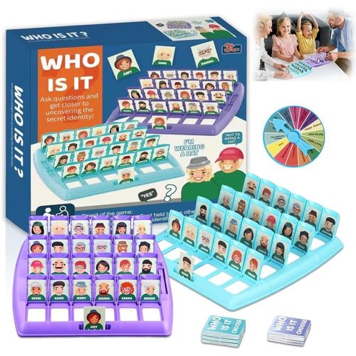 Mondodigitale-Qui Est-Ce Jeu De Société, Jeu Qui Est Ce De Stratégie Pour 2 Joueurs Avec Disque De Pénalité, Jeu De Devinettes Classique, Cadeau Familial, Jouet Interactif Pour Enfant À Partir De 6 A