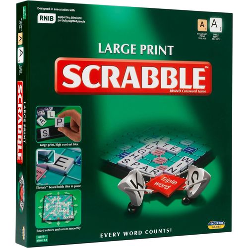 Mondodigitale-Scrabble À Grands Caractères : Planche Supplémentaire Avec Texte Et Lettres En Gros Caractères Clairs | Jeux | Mots | Pour 2 À 4 Joueurs | À Partir De 10 Ans, 11213, Vert, Planche : 37