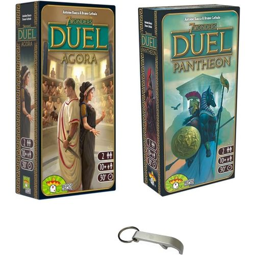 Mondodigitale-Lot Seven Wonders Duel 2 Extensions Agora + Pantheon Version Française + 1 Décaps Blumie (Agora + Pantheon)