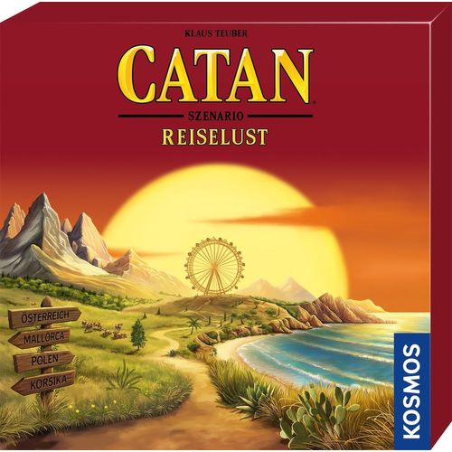 Mondodigitale-684525 Scénario De Voyage Catan, Scénarios Pays Autriche, Majorque, Pologne, Corse Sur 2 Plans De Jeu Double Face, Jouable Uniquement Avec Le Jeu De Base Catane-Le Jeu