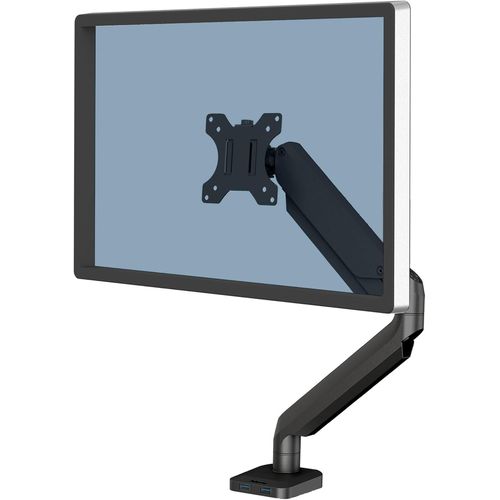 MONDODIGITALE-Bras Porte Écran Platinum Simple Pour 1 Moniteur Jusqu'À 32"", Hauteur Ajustable, Norme Vesa, 2 Ports Usb