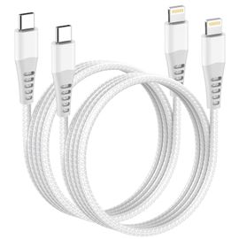MONDODIGITALE-Câble USB C vers Lightning 1M/Lot de 2[Certifié MFi],Cable iPhone USB C Nylon Tressé Cable Chargeur Rapide iPhone Fil Chargeur iPhone Câble Lightning pour Apple iPhone 14 Pro Max 13 12