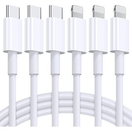MONDODIGITALE-Câble USB C vers Lightning 0.9M 3Pack,[Certifié MFi] Cable Chargeur Rapide iPhone,Charge Rapide pour iPhone 14/13/13PRO/12/12 PRO Max/12 Mini/11/11PRO/XS/XR/X/8/ 8Plus /iPad,Blanc