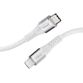 MONDODIGITALE-Intenso Câble USB C315L,USB-C vers Lightning,câble de données et de charge,Power Delivery jusqu'à 27 W,nylon,1,5 m,blanc