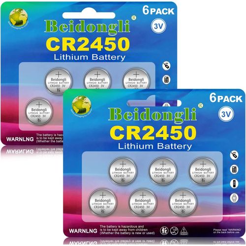 MONDODIGITALE-Cr2450 Lot De 12 Piles Bouton Au Lithium 3 V Cr 2450