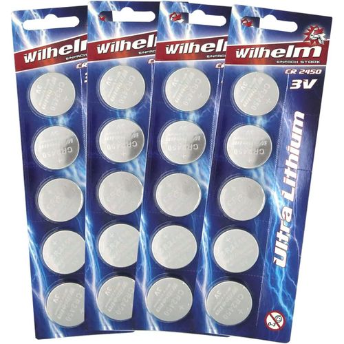 MONDODIGITALE-Lot De 20 Piles Bouton Au Lithium Cr2450 3 V 600 Mah Ø 24,5 X 3,0 Mm Dl2450