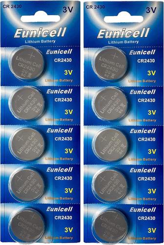 MONDODIGITALE-Lot De 10 Piles Bouton Cr2430 3 V Au Lithium 270 Mah (2 Blistercard A 5 Piles Cr2430) Produit De Marque Unique Fba