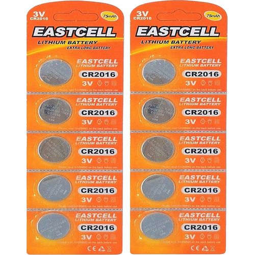MONDODIGITALE-Lot De 10 Piles Bouton Au Lithium Cr2016 3 V 75 Mah (2 Paquets De 5 Piles)
