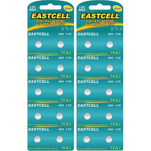 MONDODIGITALE-Lot De 20 Piles Ag3 1,5 V Sans Mercure 35 Mah (2 Paquets De 10 Piles) Lr41 192