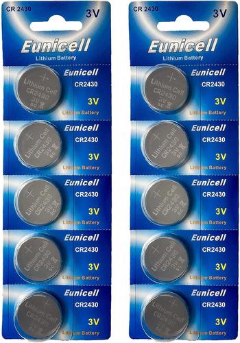 MONDODIGITALE-Lot De 10 Piles Bouton Au Lithium Cr2430 3 V 270 Mah (2 Cartes Blister De 5 Piles Cr2430) Jetables