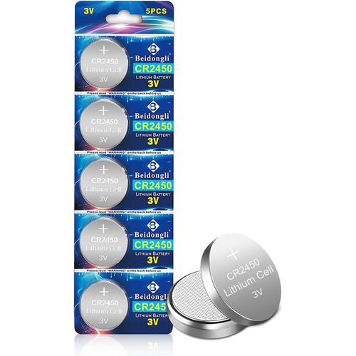 MONDODIGITALE-Cr2450 Pile Bouton Au Lithium 3V Cr 2450 Pack De 5¿5 Ans Garantie¿ (Cr2450-5P)