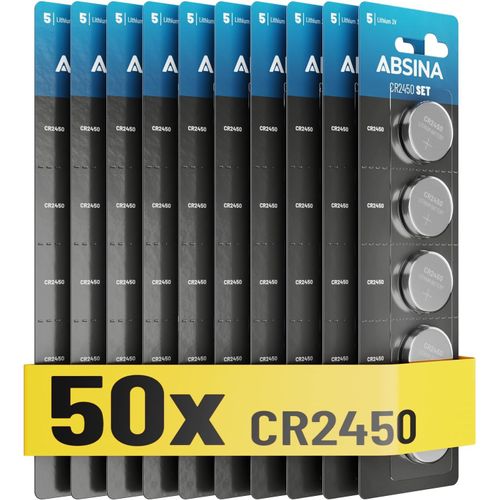 MONDODIGITALE-50X Pile Cr2450 3V Lithium-Pile Cr 2450 Étanches & Longue Durée-Pile 2450 Lithium 3V,Piles Cr2450,2450 3V Lithium,Piles 2450