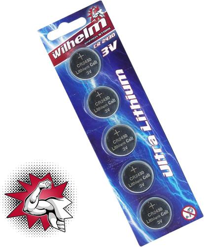 MONDODIGITALE-Cr2430 Lot De 5 Piles Bouton Au Lithium 3 V 270 Mah Ø 24,3 X 3 Mm