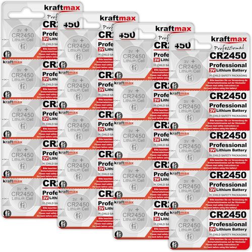 MONDODIGITALE-Lot De 20 Piles Bouton Cr2450 Au Lithium Haute Performance 3 V Cr 2450 Pour Applications Professionnelles