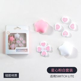 Autocollants De Bouton En Silicone Pour Switch Lite Star Love, Capuchon De Joystick Ns, Capuchon De Bouton De Direction Croisé, Capuchon De Joystick | Accessoires Compatibles-Ensemble De Boutons En