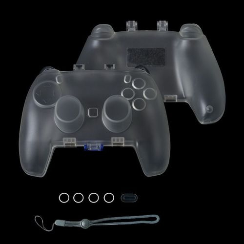 Boîte De Rangement Pour Manette Switch Pro/Ps5/Xbox, Coque Rigide Antichute, Poignée Portable, Étui De Protection, Coque Pc | Accessoires Compatibles-Boîte De Rangement Pour Manette Ps5 (Blanc Trans