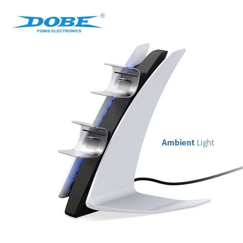 Chargeur Double De Type Avion Pour Manette De Jeu Ps5 Base De Chargement Double Sans Fil Pour Manette Ps5 Avec Lumière Bleue Tp5-0557 | Accessoires Compatibles