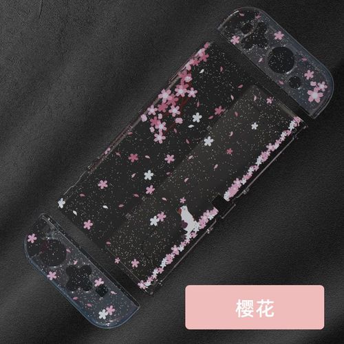 Convient Pour Nintendo Switcholed Étui De Protection Étui Souple En Cristal Étui Rigide Ns Pc + Tpu Étui De Protection En Silicone Motif | Accessoires Compatibles-Fleurs De Cerisier