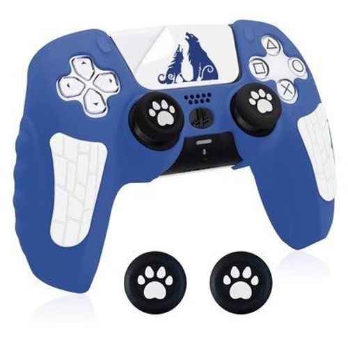 Housse En Silicone Pour Manette Sans Fil Black Myth Goku Ps5 Housse De Protection Pour Manette P5 Capuchon De Joystick Anti-Chute Et Anti-Rayures | Accessoires Compatibles-Bleu Ares Bicolore