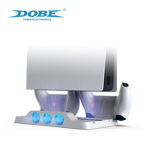 Base De Ventilateur De Refroidissement Multifonction Pour Console Ps5 Avec Lumière Bleue Station De Chargement Pour Contrôleur De Jeu Ps5 Tp5-1507 | Accessoires Compatibles