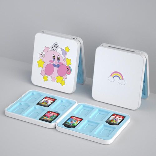 Convient Pour Nintendo Switch/Oled Boîte De Cartes En Silicone Magnétique 12 Pièces Boîte De Rangement De Cartes De Jeu Ns Boîte De Cartes | Accessoires Compatibles-Kirby Star