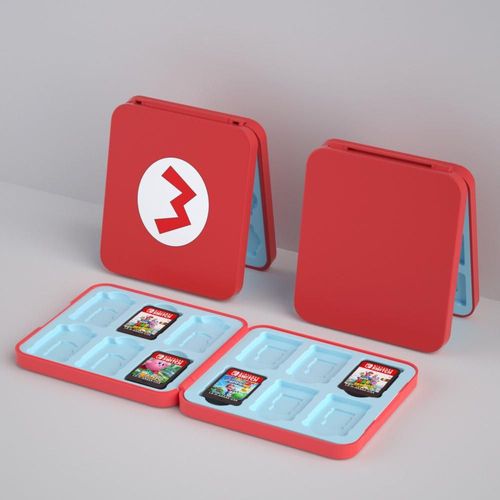 Convient Pour Nintendo Switch/Oled Boîte De Cartes En Silicone Magnétique 12 Pièces Boîte De Rangement De Cartes De Jeu Ns Boîte De Cartes | Accessoires Compatibles-Mario M