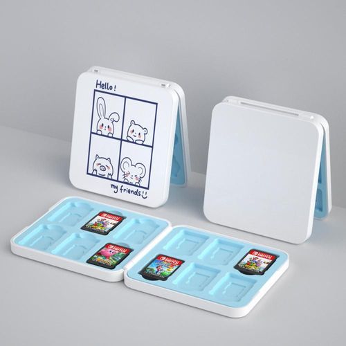 Convient Pour Nintendo Switch/Oled Boîte De Cartes En Silicone Magnétique 12 Pièces Boîte De Rangement De Cartes De Jeu Ns Boîte De Cartes | Accessoires Compatibles-Quatre Petits Animaux