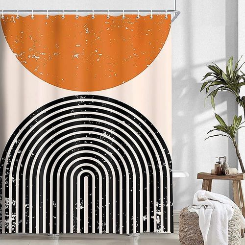 Rideau de douche imperméable moderne et minimaliste - Décoration de salle de bain élégante et entretien facile