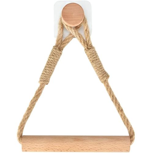 Porte-rouleau de papier toilette élégant en corde de chanvre - Sans perçage, décoration industrielle et champêtre, porte-mouchoirs multifonctionnel