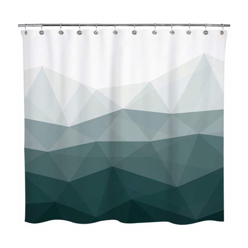 Rideau de douche vert foncé ombré ¿ Tissu imperméable élégant pour une décoration de salle de bain contemporaine ¿ 180 x 180 cm