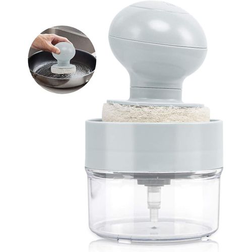 Brosse à vaisselle haut de gamme avec distributeur de savon et support ¿ Ergonomique, facile à nettoyer, idéale pour les casseroles, la vaisselle et les ustensiles de cuisine