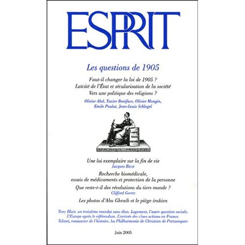 Esprit N° 315 - Les Questions De 1905 - Juin 2005
